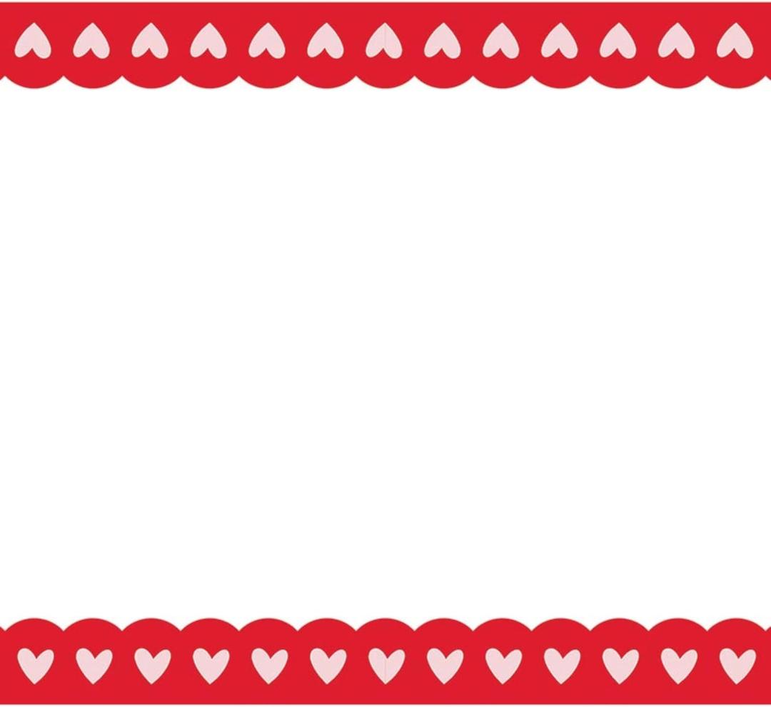 Slant Collections Paper Valentine's Day Table Runner for Party Dcor Disposable Paper Table-Cover Roll, 25' x 18", Hearts