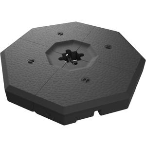 EAST OAK PUB23003 4-Piece Offset Patio Umbrella Base Plate Set with Mortise and, Tenon Joint for Garden, Black