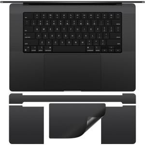 CaseBuy Palm Rest Protector Vinyl Skin Stickers(3 in 1) for 2026-2023 M5 M4 M3 Pro/Max MacBook Pro 16 inch A3428 A3429 A2991 A3403 A3186 with Touch-ID Scratch-Resistant Keyboard Cover -Space Black