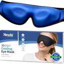 Cooling Gel Eye Mask for Puffy Eyes, Larger Full-Eye Cold Compress for Swelling, Ice-Cold Therapy, Forehead & Upper Cheek Cooling Relief, Reusable Headache and Migraine Mask, FSA Eligible HSA, Black