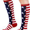 Zando Striped Knee High Socks for Women Athletic Running Long Tube Socks Casual Knee High Stockings