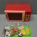 Cuterabit Toy Microwave Oven Playset with Light and Sound, Toy Kitchen Appliances for Kids, Play Kitchen Accessories and Toy Food for Toddlers 3 Year Old Up Girls Boys, Red