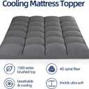 Mattress Topper California King Extra Thick Mattress Pad Cover, Plush Pillow Top, Deep Elastic Pocket, Grey