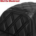 Motorcycle Seat Upgraded One-Piece Driver and Passenger Seat with Diamond Pattern Stitching Fit for Harley Touring Electra Glide 1997-2007 Road Glide 1998-2007(Black Diamond Stitching)