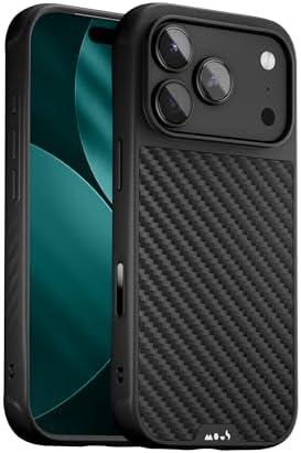 Mous for iPhone 17 Pro Case, Compatible with MagSafe - Limitless - Protective Carbon Fibre Cover for iPhone 17 Pro - Shockproof, Full Camera Protection, Anti-Scratch Back, Black