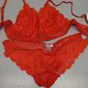 Avidlove Lingerie Sets for Women Lace Bra and Panty Sets 2 Piece Lace Babydoll Outfits（Red,L）