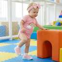 STQ KIDS Baby Wide Toe Box Shoes Boys Girls Toddler Barefoot Sneakers for First Walking Lightweight with Hook and Loop Pink Infant 6-9 Months (Pink)