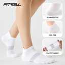 FITRELL 5-6 Pairs Ankle Running Socks for Women Athletic Cushioned Low Cut Tab Sports Socks (Medium)