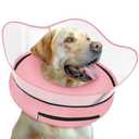 Toptakeit Elevated Inflatable Dog Cone Collar Alternative After Surgery, Dog Donut Collar, Soft Pet Cone to Stop Licking for Small Medium Large Dogs (Pink,Large)