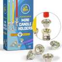 Ner Mitzvah Hanukkah Mini Candle Holders - Disposable Liner Inserts for Candle Menorah - Drip Guard Foil Cups - 44 Count - Mini
