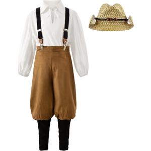 ReliBeauty Boys Pioneer Costume (150, Brown & White)
