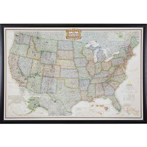 Craig Frames Wayfarer, Executive United States Push Pin Travel Map (23247778 Brazilian Walnut)