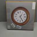 Bernhard Products Extra Large Wall Clock 18 Inch Quality Quartz Silent Non Ticking, Battery Operated for Home/Living Room/Over Fireplace Beautiful Decorative Roman Numeral Stylish Clock, Light Brown