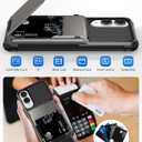 TOPAUX for Samsung S25 Edge Wallet Case/Galaxy S25 Edge Wallet Case Card Holder 1 to 5 Credit Card ID Slot Flip Cover Secure Back Pocket Dual Layer Anti-Scratch Protective Shell Hard Bumper Gunmetal