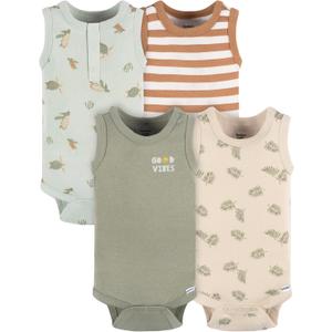 Gerber Baby Boys Multi-Pack Sleeveless Onesies Bodysuit (0-3 Months, Sea Turtles)
