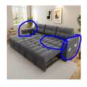 YITAHOME Sectional Sofa L-Shaped Sofa Bed w/Chaise & USB, Reversible Couch Sleeper w/Pull Out Bed & Storage Space, 4-seat Pull Out Couch for Living Room Dark Gray