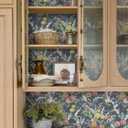 Dimoon 197"x17.3" Vintage Wallpaper Floral Peel and Stick Wallpaper Boho Contact Paper Dark Blue Cute Flower Removable Wall Paper Renter Friendly Kitchen Shelf Liner Bathroom Self Adhesive Vinyl Roll