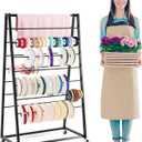 Menkxi 15 Tier Metal Ribbon Organizer Movable Ribbon Holder Wreath Crochet Rolls Holder Storage Organizer for Sewing Craft Cake Shop Flower Shop Store Gift Warping