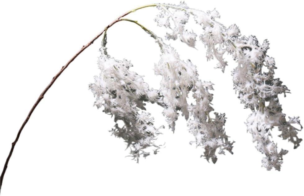 Artificial Mist Frost Flocking Pine - Wedding Plant Decoration, Plastic Green Plant for Flower Arrangements(White)