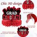 Yisong 10 Pcs Red Graduation Table Decorations 2026, Graduation Centerpieces for Tables, Class of 2026 Congrats Grad Honeycomb Centerpieces, Grad Table Toppers for Party Supplies, 20 x 20 cm/ 7.8 x 7.8 inches