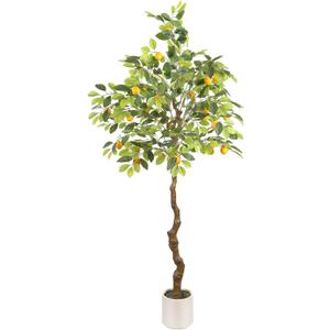 Artificial Lemon Tree, 5 feet Indoor Fake Plants, Comes with 21 Simulated Lemon Fruits, Adjustable Branches, for Home Living Room Decorations and Office Decorations Artificial Lemon Tree, 5 feet Indoor Fake Plants, Comes with 21 Simulated Lemon Fruits, Adjustable Branches, for Home Living Room Decorations and Office Decorations