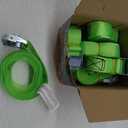 1" x 12' Lashing Straps Cargo Tie-Down Strap Up to 900lbs, 6pk Cam Buckle Tie Down Strap for Cargo Lashing, with Carrying Bag, Green