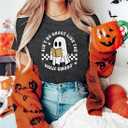 Halloween Teacher Shirts for Women Reading Books Shirt Funny Spooky Teacher Tee Halloween Party Short Sleeve Tops (XXL)