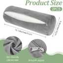 2 Pcs Support Neck Roll Pillow Cover, Round Soft Bolster Pillow Covers with Hidden Zipper, Neck Roll Pillowcase Cylinder Pillowcases for Cylindrical Cushion, Pillow-Case Only (16 x 6 Inch, Gray)