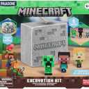 Paladone Minecraft Official Licensed Excavation Kit for Kids, Gamer Decor and Gift for Boys and Girls, 3 Iconic Gaming Characters Included, Interactive Dig Toy