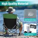 Folding Camping Chair Portable Outdoor Beach Chair, Heavy Duty Foldable Lawn chair Support 330lbs, Collapsible Lightweight Camp Chair with Cup Holder&Carry Bag for Fishing Outside Sports Picnic(Green), 21.6 Inches X 21.6 Inches X 36.5 Inches