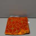 Yangest Orange Square Throw Pillow Cover Wavy Velvet Cushion Cover Modern Zippered Pillowcase for Sofa Couch Bedroom Living Room Chair, 18 x 18 Inch