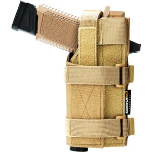 Universal Gun Holster Molle Holster - Adjustable Molle Pistol Holster for RDS Red Dot Sights,Airsoft Pistol Holster for 1911, Glock, Sig, and More. (Coyote Brown)