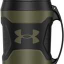 Under Armour Half Gallon Water Bottle Insulated, 64oz Insulated Water Bottle with Handle, Fence Hook, Leak Resistant, for Baseball, Football & More - Marine OD Green