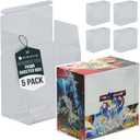 Plastic PKMN Booster Box Protector 5 Pack - Booster Box Case Display Protectors - Compatible with English Modern PKMN Booster Boxes - 0.5mm Thick (Pack of 5)