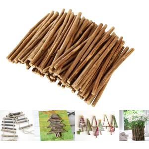 Acrux7 300 PCS Wood Craft Sticks, 4 Inch Natural Twigs for Crafts, Wood Log Sticks Crafting Twigs for DIY Crafts Projects, Home Classroom Decor (0.1-0.2 & 0.2-0.3 Inch in Diameter)
