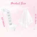 2 x Bride To Be Sash and Veil Set, Pearl Embellished Bride Sash for Bachelorette Party, White Wedding Essentials Accessories