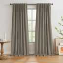 KEQIAOSUOCAI 102 Inch Blackout Curtains Taupe for Living Room 2 Panels Back Tab Hook Belt Primitive Farmhouse Large Window Faux Linen Drape for Sliding Door Track Pleated Look Sand Beach Decor