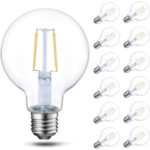 Energetic 12-Pack 4W Dimmable Globe LED Light Bulb, G25 Vintage Light Bulb, 40W Equivalent, 350Lumens, 2700K Soft White, E26 Base, ETL Listed
