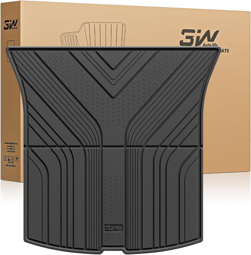 3W Tesla Model Y Juniper Cargo Liner 2025 2026, Rear Trunk Mat, 2025 2026 Model Y Juniper Accessories, TPE Anti-Slip All Weather Odorless Custom Fit Vigormold