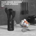 AOTHOD Silicone Cooking Utensils Set - 446°F Heat Resistant Kitchen Utensils,Turner Tongs,Spatula,Spoon,Brush,Whisk,Kitchen Utensil Gadgets Tools Set for Nonstick Cookware,Dishwasher Safe (BPA Free)