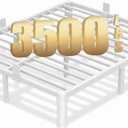 10 Inch Queen Bed Frame with Rounded Corner and Headboard Hole Mattress Retainers 3500 LBS Metal Heavy Duty Steel Slats Support No Box Spring Needed Platform Noise Free Easy Assembly