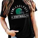 FAYALEQ Football Shirts for Women, Game Day Tshirt Football Outfits Sports Team Fan Gift Tee Shirt (Black, L)
