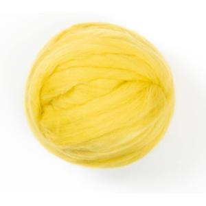 Kondoos Colored Natural Wool roving, 8 OZ. Best Wool for Needle Felting, Wet Felting, handcrafts and Spinning. (Lemon Yellow)