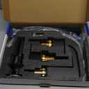 QFN Black Bathroom Sink Faucet 3 Hole, 8 Inch Widespread Waterfall Square Bathroom Faucets with Metal Pop-up Drain and Cupc Hose Two Handle for Vanity, Lavatory Sink