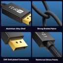 IVANKY 16K Displayport Cable 10ft, DP Cable 2.1 [16K@60Hz, 8K@240Hz, 4K@540Hz/480Hz/240Hz], High Speed Display Cable 2.1 Support HDR10, HDCP 2.3, DSC 1.2a for Graphics/Gaming Monitor/TV, 10FT