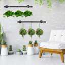 48 Wall Mounted Clothes Rack, Industrial Pipe Black Iron Garment Bar, Heavy-Duty Detachable Clothing Rod, Multi-Purpose Metal Wall display Hanging Pole for Closet Storage, Laundry Room 2 Base