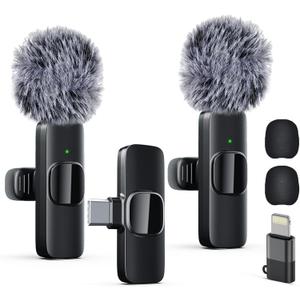 Labstandard Professional Wireless Lavalier Lapel Microphone for iPhone, iPad, mini Video Recording Mic forInterview Video Podcast Vlog YouTube&Livestream, Noise Reduction, Plug &Play