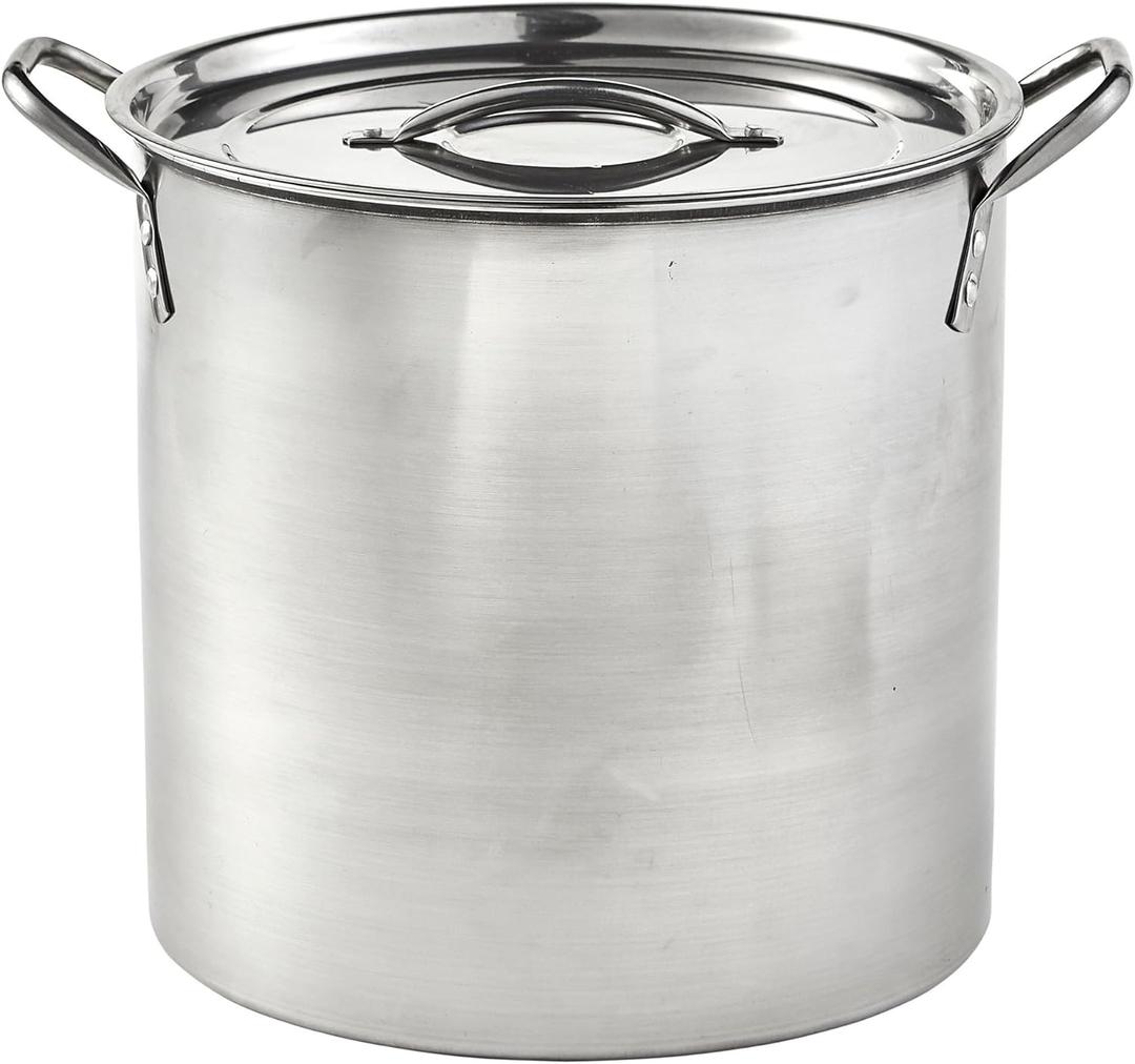 IMUSA 16Qt Stainless Steel Stock Pot with Lid, Large Cooking Pot for Soups, Boiling Seafood, Pasta, Stews, and Family Meals