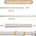 Amazer Spring Tension Shower Curtain Rod, 54-90 Inches Rust-Resistance Tension Curtain Rod Bathroom Rod, Adjustable Shower Curtain Rod No Drill, Nickel