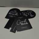 Set of 3 Black Acrylic Wedding Signs for Reception, 5"x7" Black Arch Acrylic Sign and Stand,1/8" Thick Modern Font TableTop Reception Sign for Wedding & Party Event (Cards&Gifts+Guestbook+In Loving Memory Sign, 5"x7")